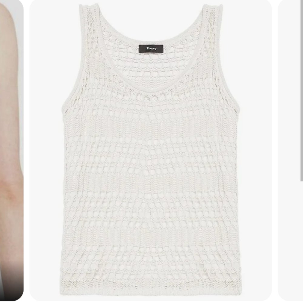 Theory Lace Tank White Crochet - Picture 3 of 8